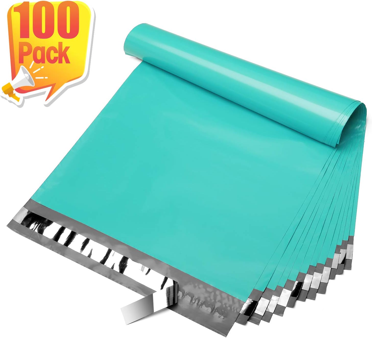Fuxury 12x15.5 100pc Teal Poly Mailers Shipping Envelops Self Sealing Envelopes Boutique Custom Bags Enhanced Durability Multipurpose Envelopes Keep Items Safe Protected : Office Products
