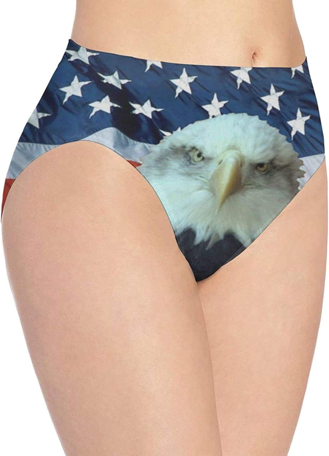 Women's Mid Waist Full Coverage Short Underwear Patriotic American Flag