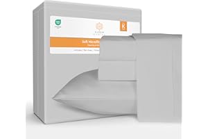 Sleep Mantra King Size Sheets Set - Includes 1 Flat & 1 Fitted Sheets & 2 Pillowcases - Breathable, Soft - Wrinkle Free & Machine Washable - Cooling Sheets King Size Bed - Glacier Grey, Set of 4