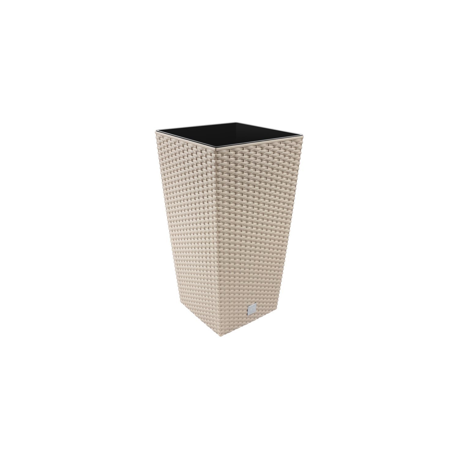 Prosper Plast DRTS170-7529U 17 x 17 x 32.4 cm "Rato" Square Flowerpot - Mocca