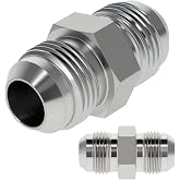 2403-06-06 Adapter Fitting 3/8" Male JIC (9/16"-18 thread) x 3/8" Male JIC | SAE J514 Standard, Carbon Steel Flared Straight Tube Union Hydraulic Hose Connector (2 PACK)