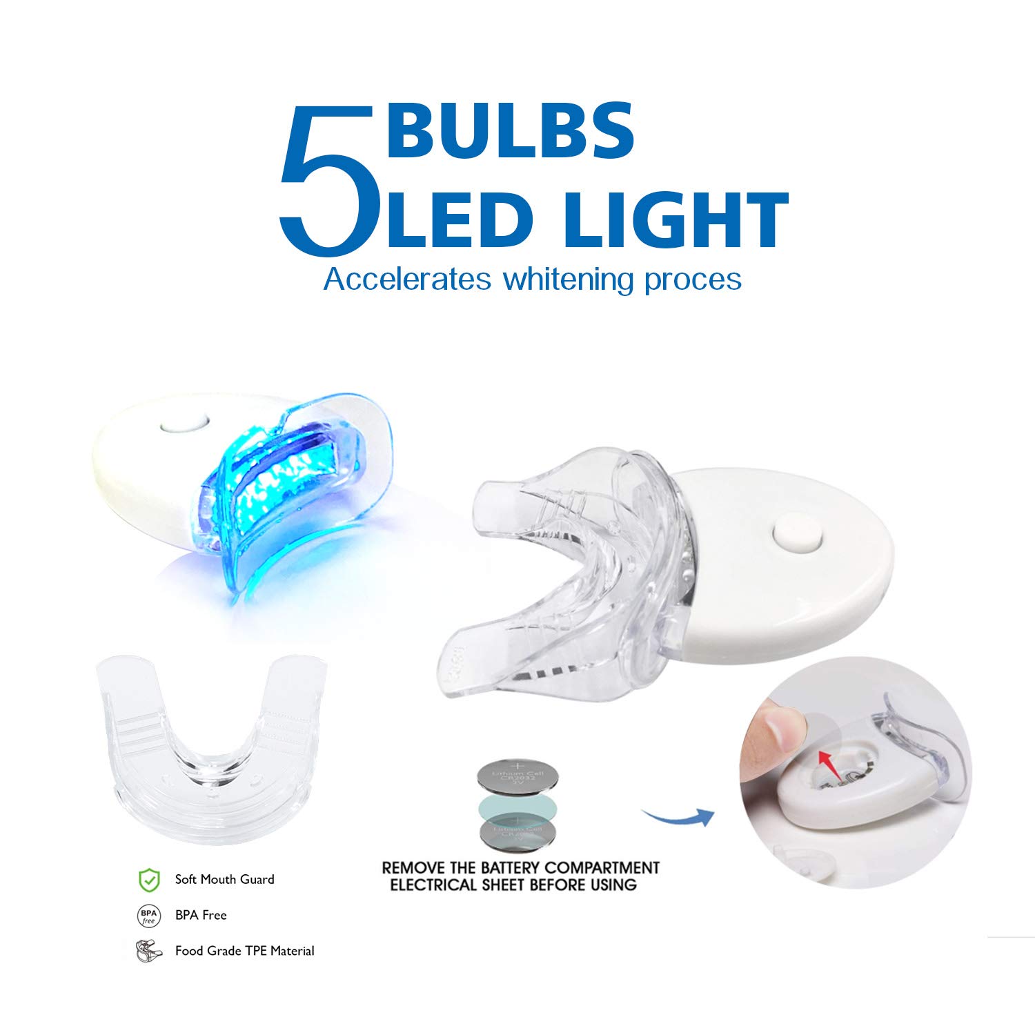 Teeth Whitening Kit-Dr. Comfy, with LED Accelerator Light, (4X)35% Carbamide Peroxide,(1X) Desensitizing Gel for Sensitive Teeth and Gums, Trays and Case, Professional Teeth Whitener: Beauty