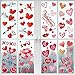 311 Pcs Valentine's Day Window Clings Decorations, 8 Sheet Heart Party Ornaments Supplies- Anniversary, Wedding, Birthday Party Decorations - for Home Office Valentines Day Decor