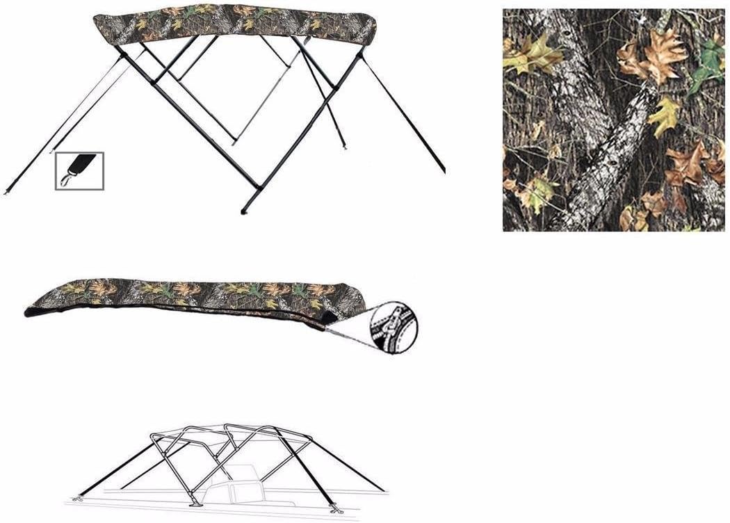 SBU-CV 8 oz 4 Bow Camouflage Mossy Oak Break UP CAMO Boat Bimini TOP Sunshade for Encore Boat Builders Bentley Elite Admiral 223 2014-2015