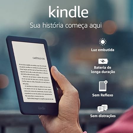 Kindle 10a. geração com iluminação embutida – Cor Preta