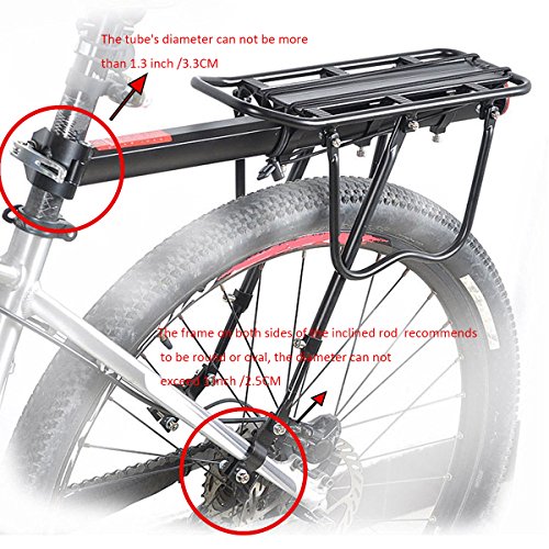HOMEE Bike Rack, 110 lbs / 50KGS Rear Bike Frame Aluminum Alloy