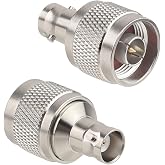 MOOKEEF 2 Pack N Male to BNC Female Connector Adapter N Type to BNC Coax Connector 50 Ohm
