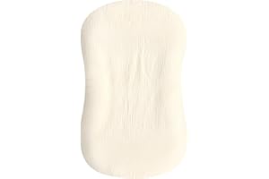 Hooyax Muslin Baby Lounger Cover, 100% Cotton Durable Newborn Lounger Cover, Soft and Breathable Infant Lounger Cover for Boys Girls, Covers Only (Yellow)