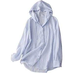 Women Sun Shirts UV Protection Button Down Long Sleeve Hoodie Shirt Summer Casual Quick Dry Blouses Lightweight Jackets