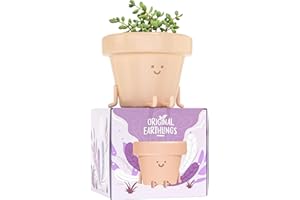 Original Earthlings Legs Out Pot - 3.5 Inch Cute Plant Pot - Plastic Funny Planter with Drainage - Unique Cactus Plant Lover Gift - Small Succulent Face Flower Pot - Cute Plant Gifts for Plant Lovers