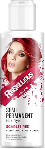 PaintGlow Rebellious Colours Vegan Semi Permanent Hair Dye Scarlet Red 100ml