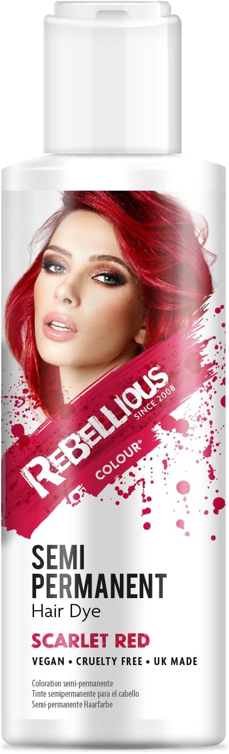 PaintGlow Rebellious Colours Vegan Semi Permanent Hair Dye Scarlet Red 100ml