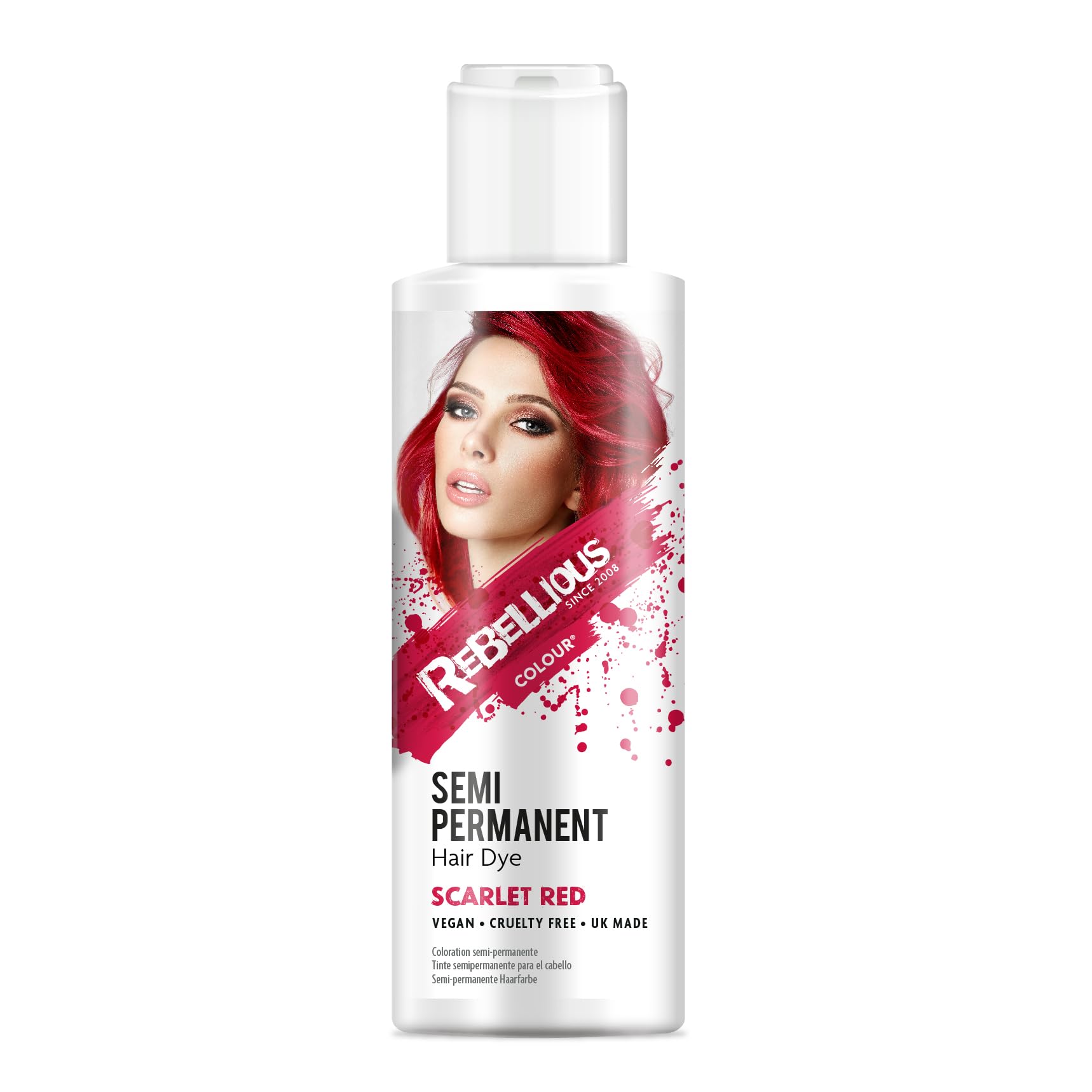 Rebellious Colours Vegan Semi Permanent Hair Dye Colour 100ml (Scarlet Red)
