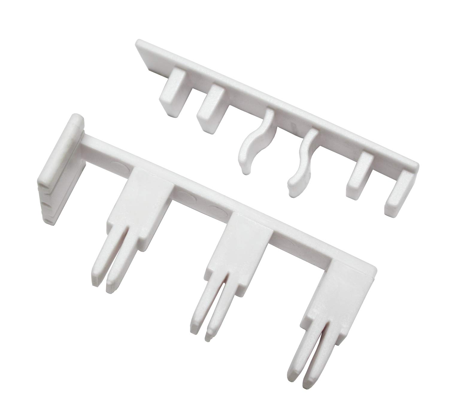 Gardinia End Piece With Notch For 3-Track Rails, 2-Pack, Atlanta Series, Plastic, White