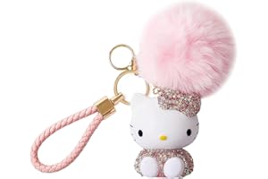 GQYAYQG Cute Keychains, Handmade Cartoon Key Chains Accessories, Bling Rhinestones Car Key Chain, Backpack Charms for Women & Girls