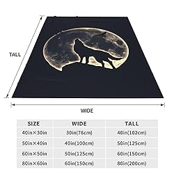 Generic Wolf and Eagle in Moon Light Throw Blanket