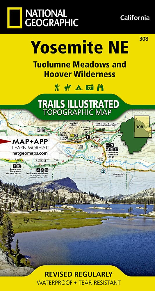 Photo 1 of Yosemite NE: Tuolumne Meadows and Hoover Wilderness Map (National Geographic Trails Illustrated Map, 308)