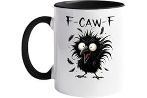 Personalized Coffee Cup Caw-F Mug, 11oz Funny Chickens Pun Sarcastic Ceramic Mug, Gift for Office Worker Friends, Rooster Hum