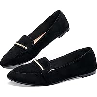 FINIWOR Women's Pointed Toe Loafers - Memory Foam Slip-On Dress Flats