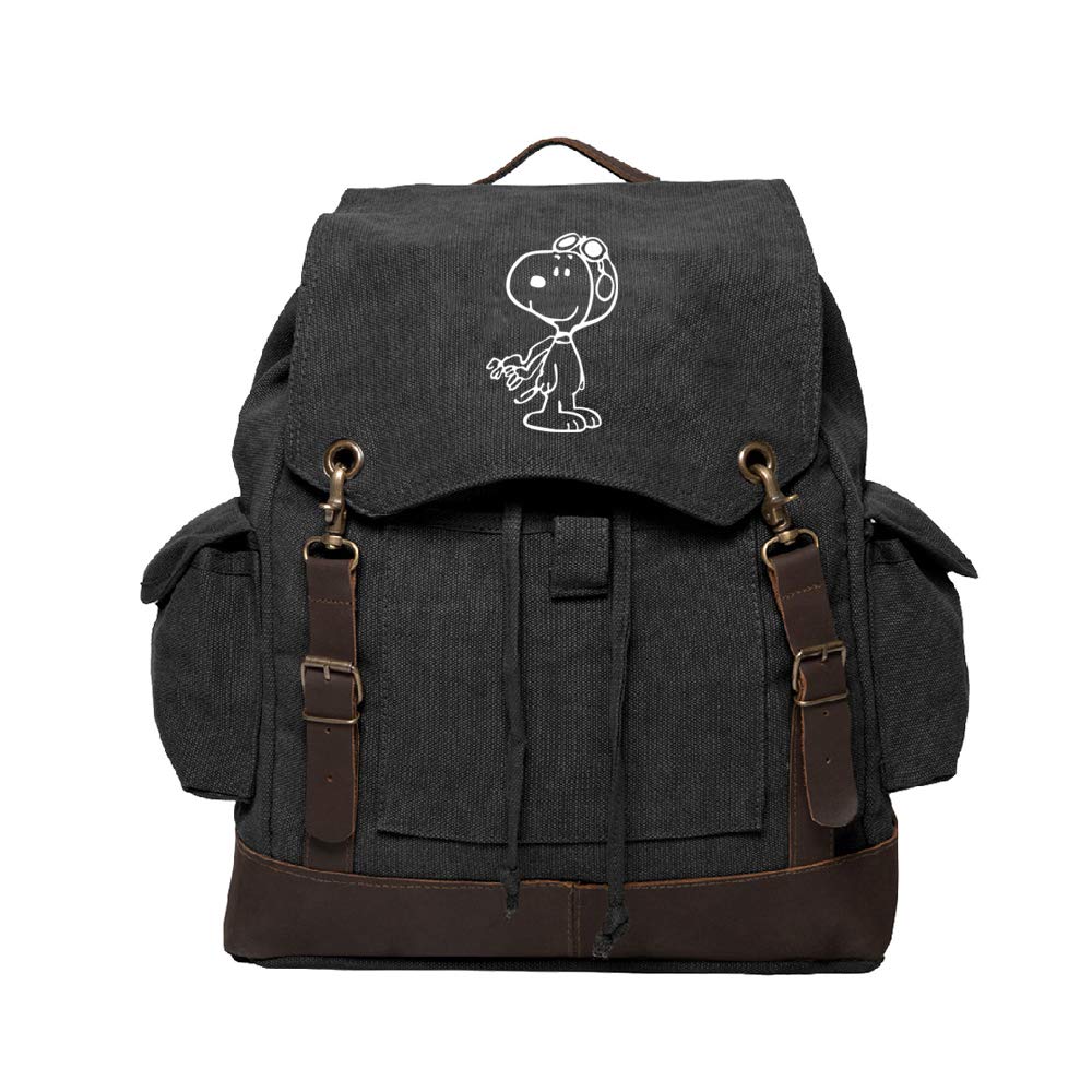 canvas backpack with leather straps
