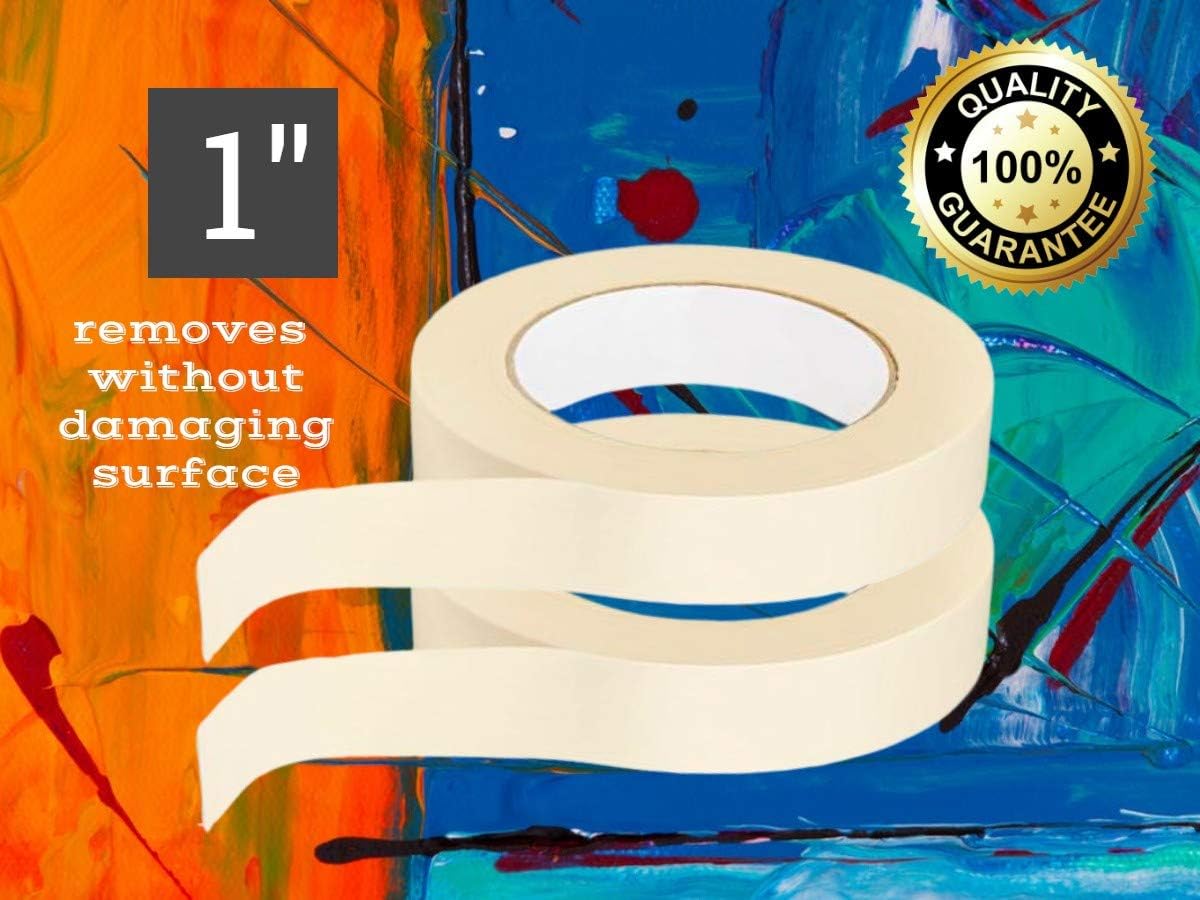 1InTheOffice General Purpose Masking Tape,0.94-Inch by 60.1-Yards, 3" Core, 2/Pack (1 Inch): Office Products