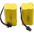 Blomiky 2 Cuboid 4.8V 700mAH AA NiCd Rechargeable Battery SM-2P Connector for HY800 F1 F3 RC Boat and RC Bus RC School Bus F1 Battery 2 Pack
