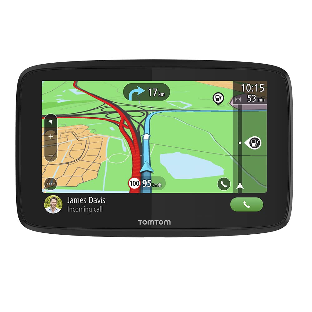 TomTom Car Sat Nav GO Essential, 6 Inch, with Traffic Congestion and Speed Cam Alert trial thanks to TomTom Traffic, EU Maps, Updates via WiFi, Handsfree Calling, Click-And-Drive Mount