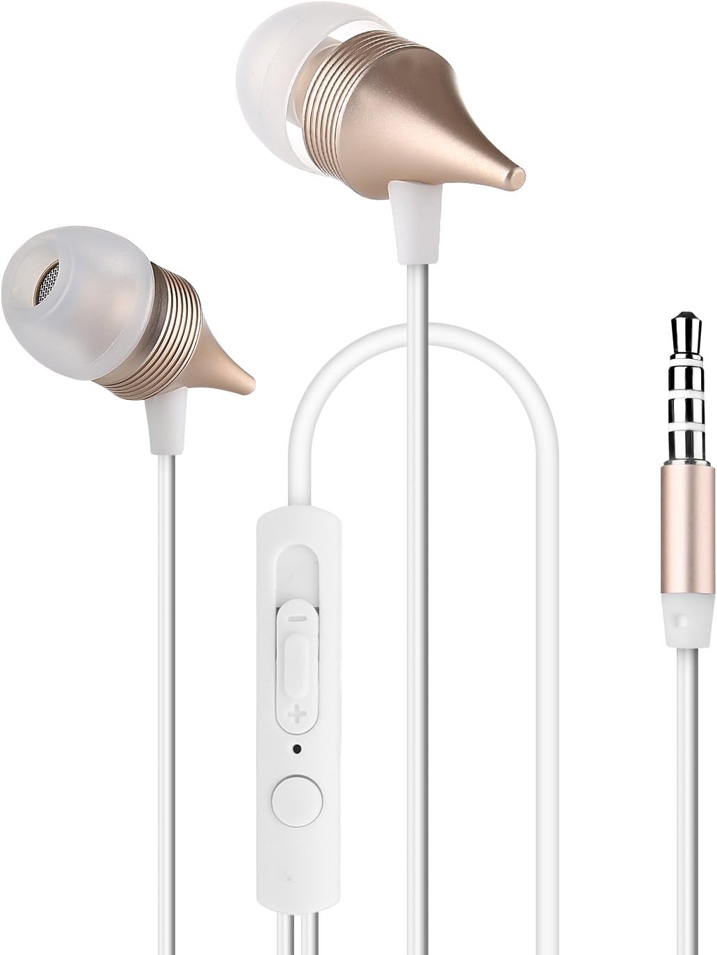 Earphones,GSPON Wired Headphones with mic Volume Control Crystal Sound Earbuds-White