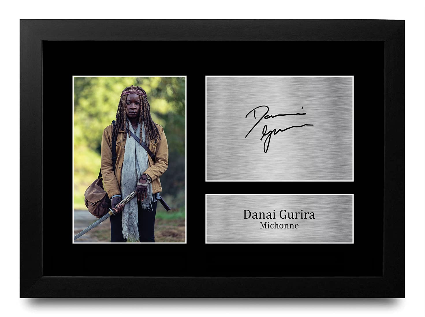 HWC Trading FR A4 Danai Gurira The Walking Dead Michonne Gifts Printed Signed Autograph Picture for TV Show Fans - A4 Framed