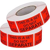 This is a Set Do Not Separate Labels (1in. X 2in. - 500/Roll), Red Orange, 2 Rolls - Total 1,000 Labels