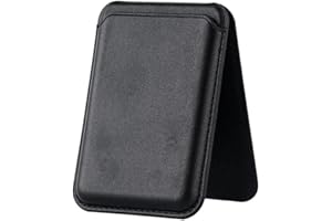 2-in-1 Magnetic Card Holder Stand for iPhone 17/16/15/14/13/12 Series, Slim Leather Adjustable Stronger Magnetic Wallet