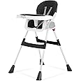 Dream On Me Portable 2-in-1 Tabletalk High Chair in Black, Three Adjustable Height Settings, Lightweight Portable High Chair, Easy to Clean and Removable Tray Baby High Chair