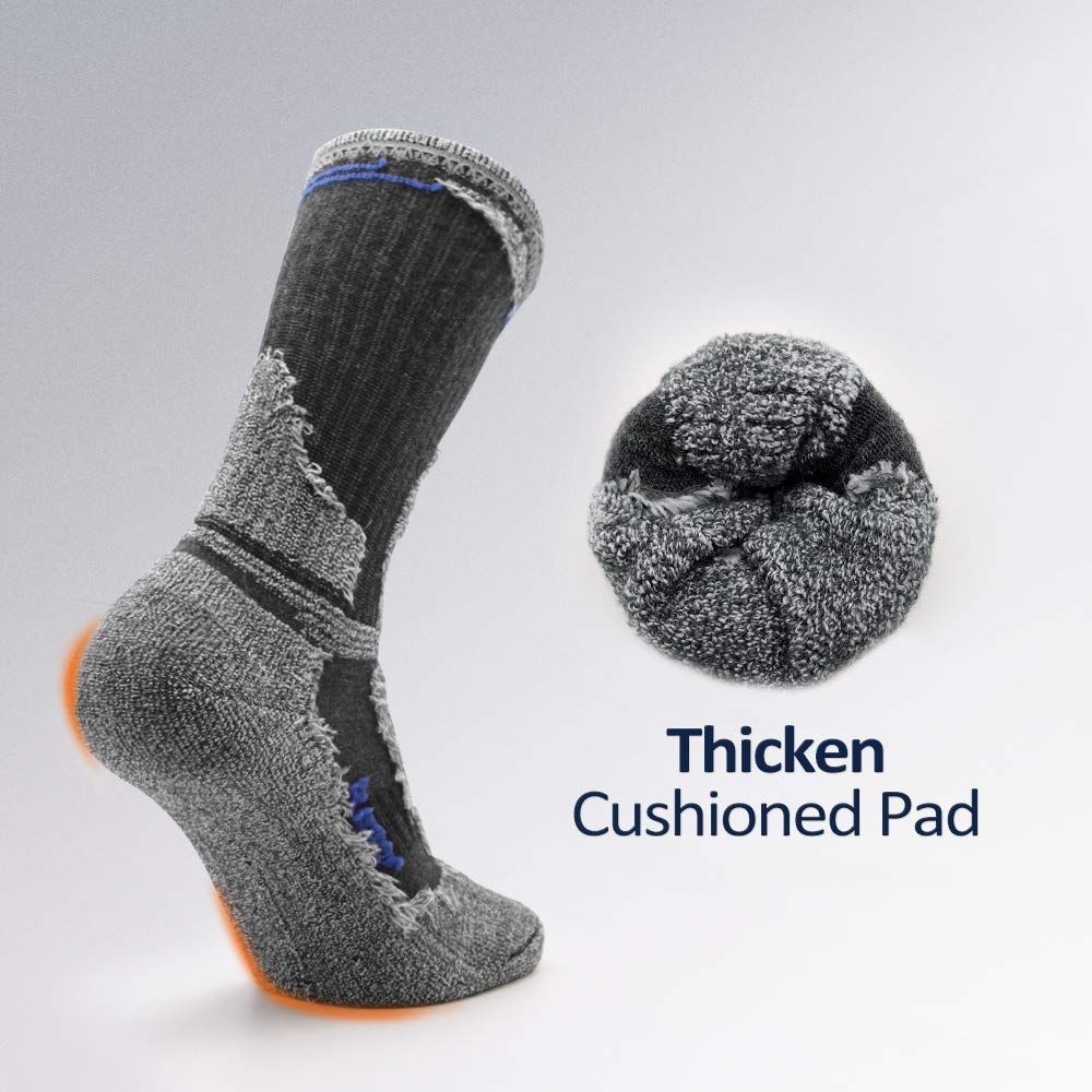 Petrala Hiking Socks Men Moisture Wicking Thick Full Cushion Lightweight for Trekking Walking Outdoor Performance, 5 Pack