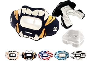 COOLLO SPORTS Lip Guard Mouthguard MAXX/Might Football and High Impact Sports Lip Protector for Adults & Youth (Strap Included)