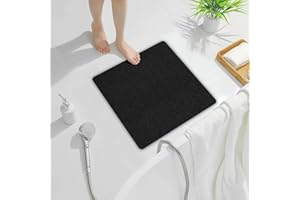 LXXHZZ Non Slip Shower Mat, Comfortable Bath mat for Textured Surface,Quick Drying Easy Cleaning Shower Floor Mat for Wet Area,Without Suction Cups Black 23 x 23