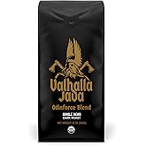Death Wish Coffee Co. Valhalla Java Odinforce Blend - Whole Bean Dark Roast - Extra Kick of Caffeine - Arabica & Robusta Coff