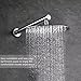 Lotusfalls 16 Inch Shower Arm Extension with Attached Flange Extra Long Rainfall Showerhead Extender Universal Bathroom Component Stainless Steel Straight Wall-Mounted Extended Pipe, Chrome Finish