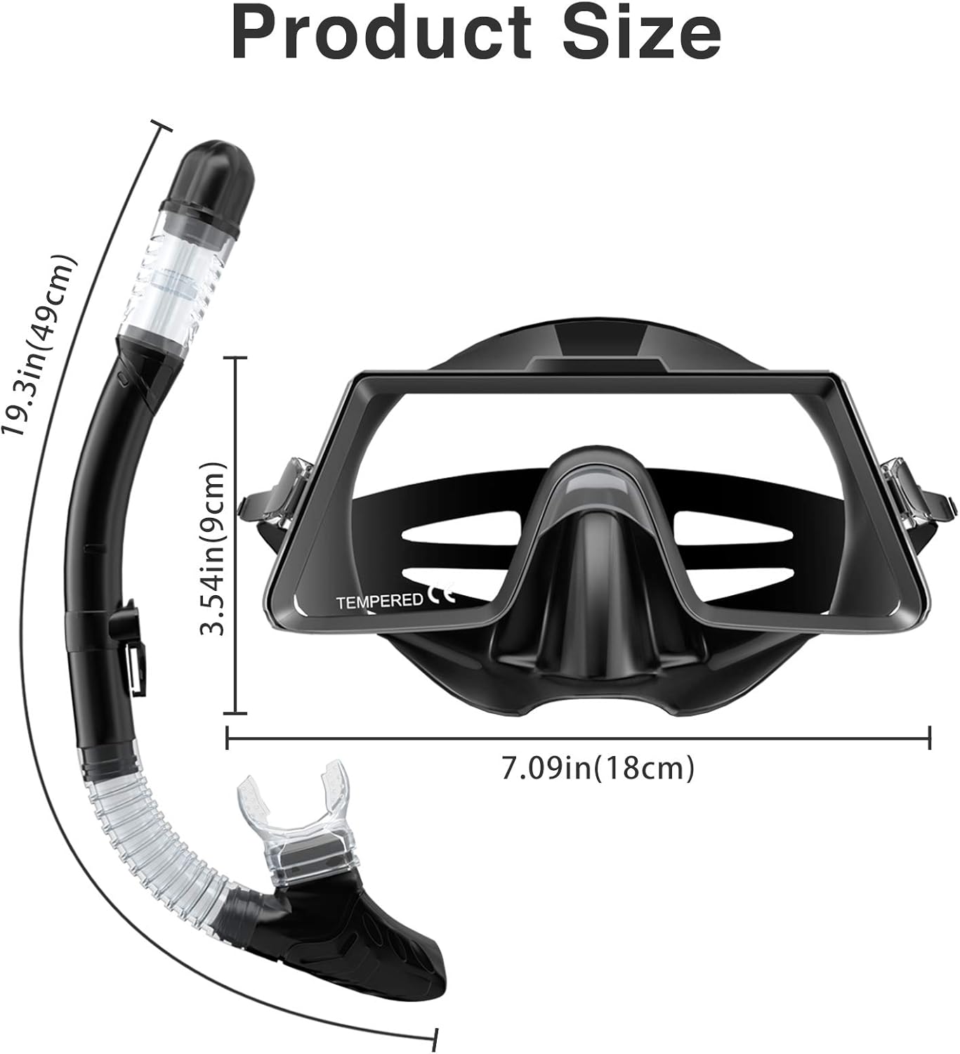 Tongtai Snorkel Gear for Adults with Panoramic Snorkel Diving Mask&Dry Top Snorkel Set | Diving Snorkeling Mask for Adult Men Women Teens for Swimming : Sports & Outdoors