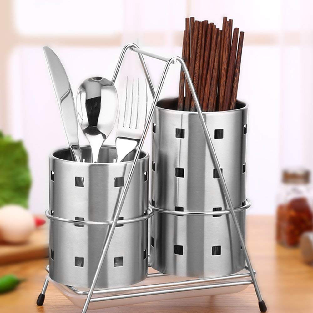 Raguso SSGP Stainless Steel Sturdy Kitchen Cutlery Utensil Holder Chopsticks Tableware Storage Rack Organizer for Home Office Easy to use and Clean(large)