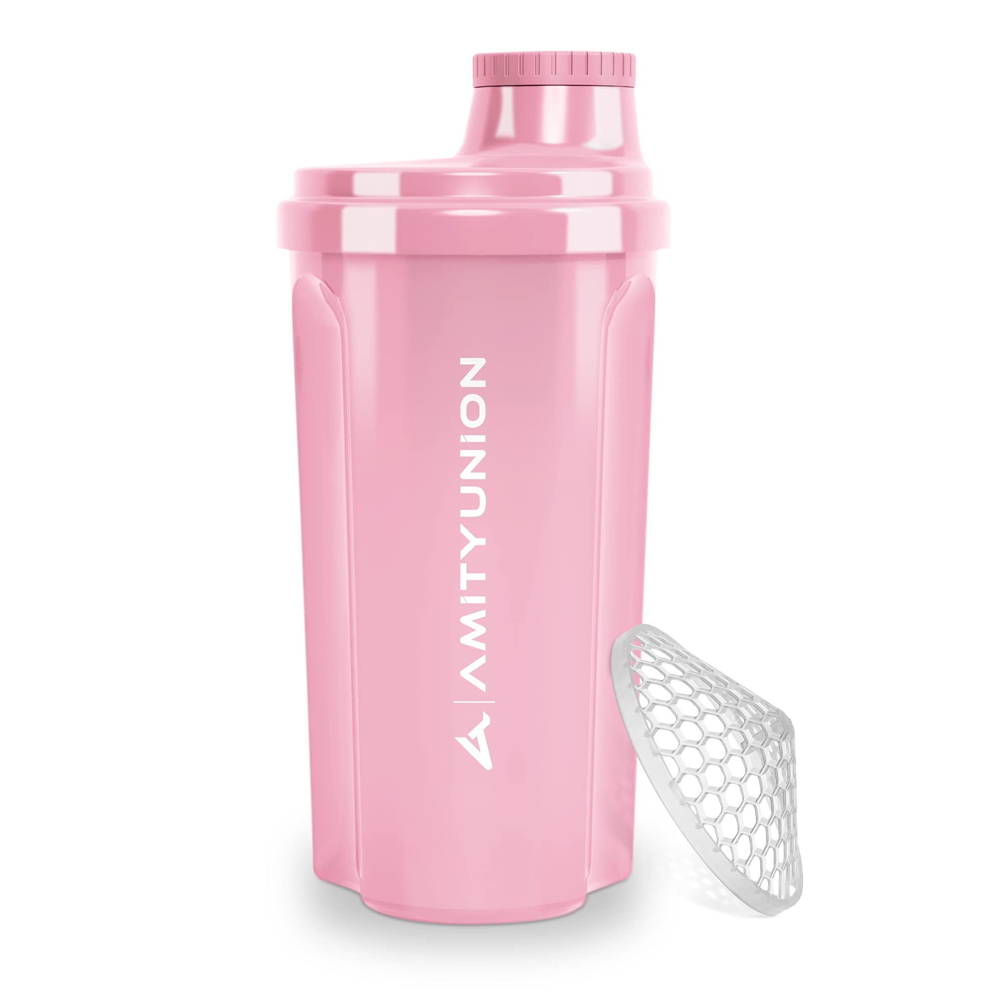 Protein Shaker 700 ml "Heaven" Leak-Proof, BPA with Clickable Strainer & Scale for Creamy Whey Shakes, Gym Fitness Mug for Isolate & Sport Concentrates, Protein Shaker, Original in Coral Pink