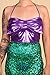 Sidecca Metallic Mermaid Costume Wet Look Halter Cropped Top (X-Large, Bow-Purple)
