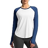 Soothfeel Womens Sun Shirts UPF 50+ UV Protection Lightweight Quick Dry Long Sleeve Workout Hiking Tops Outdoor White Navy M