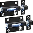 Door Lock Latch Locks Slide - 2 Pack Keyless Entry Slide Locks for Inside Outside Door, Door Barrel Bolt Door Latch Thickened Heavy Duty Steel, Easy to Install Gate, Slide Latch Lock with 12 Screws