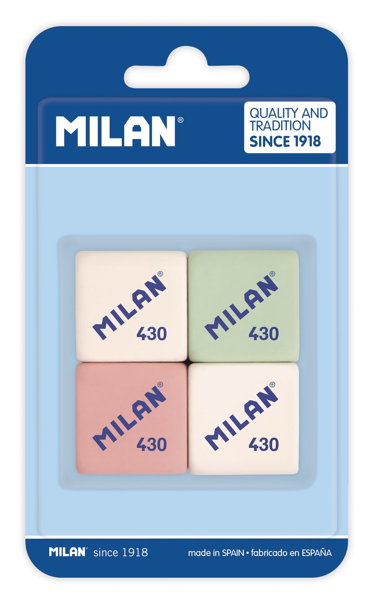 BC Milan Blister 4 breadcrumb erasers 430, White, 4 Count (Pack of 1)