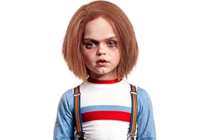 WIGGY MERMAID Kids Short Orange Brown Wig Unisex Dark Brown Ginger Killer Wig Side Part Synthetic Hair Wig for Halloween Doll Costume Party Cosplay