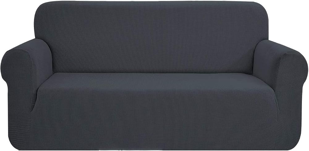 SAMSTEX 4 Seater Sofa Cover Grey High Stretch 1-Piece Protectors