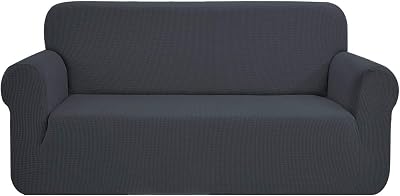 SAMSTEX 4 Seater Sofa Cover Grey High Stretch 1-Piece Protectors