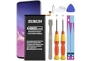 ZUEUS Galaxy S10 Plus Battery ZURUN 4800mAh Li-Polymer Battery EB-BG975ABU Replacement for Samsung Galaxy S10 Plus G975 G975V G975A G975T G975P with Screwdriver Tool Kit | S10 Plus Battery Replacement Kit