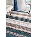 nuLOOM Drey Striped Shag Area Rug - 9x12 Shag Area Rug Casual Blue Multi/Brown Rugs for Living Room Bedroom Dining Room Nursery