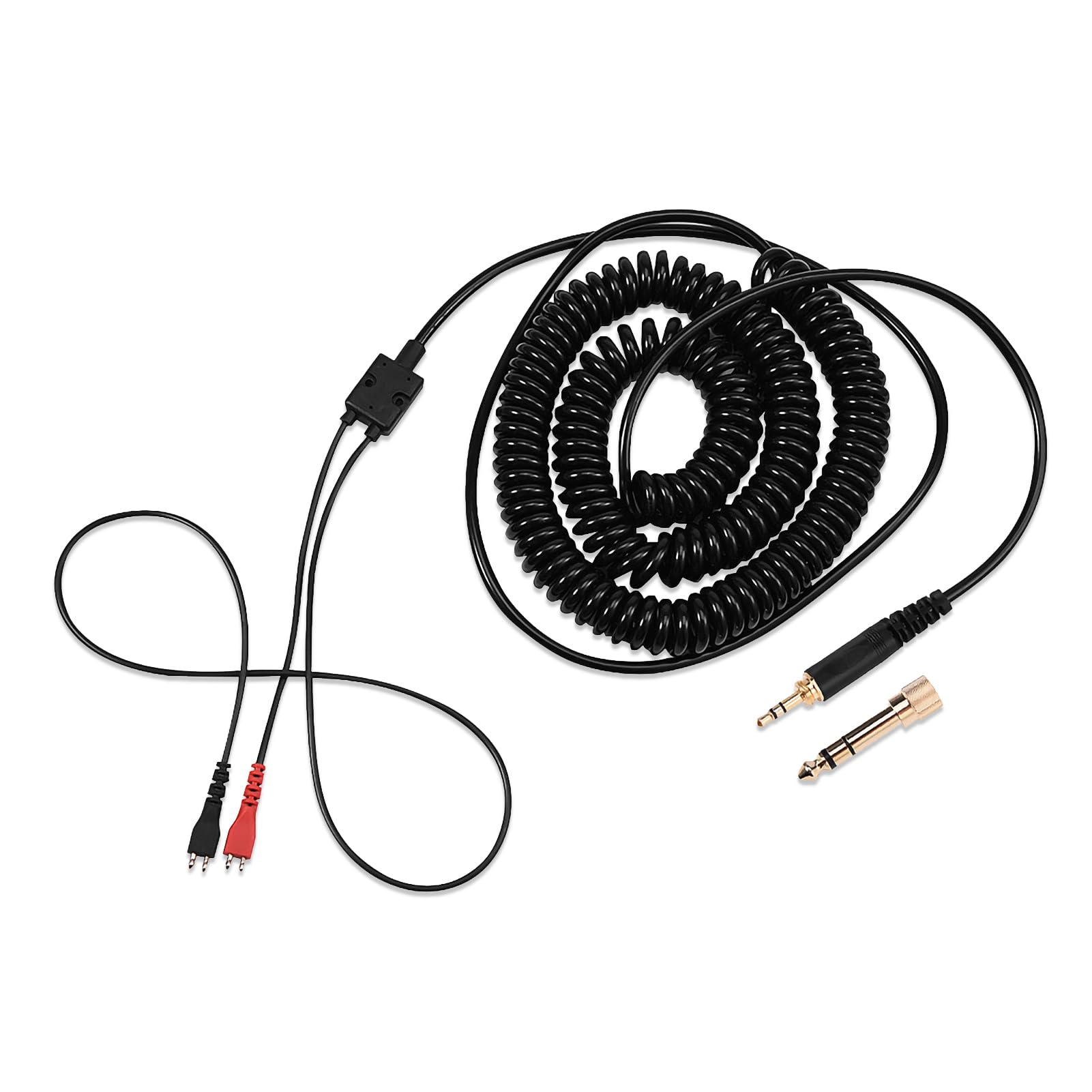 EIMSOAH Headphones Earphones Replacement Spring Coil Cable with 3.5mm and 6.5mm Pure Copper Plated Plugs, for HD25/ 560/540/ 480/430 Headphones Earphones